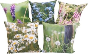ViVa - BuitenKussens - Lavendel - Waterdicht en Vuilafstotend - TuinKussen 45 x 45 cm - Bloemenpatroon - Loungebank