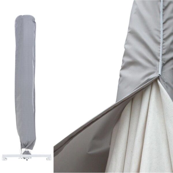 Parasolhoes zilver/grijs 250x60cm