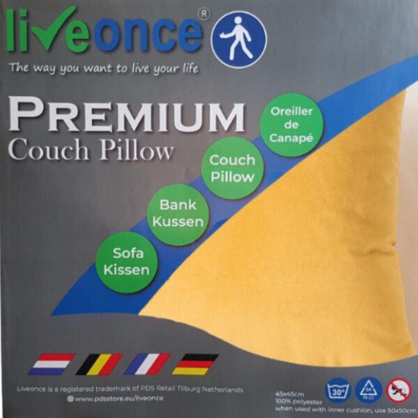 Sierkussenhoes Set van 2st Goud Geel 45x45cm - LiveOnce® Velours