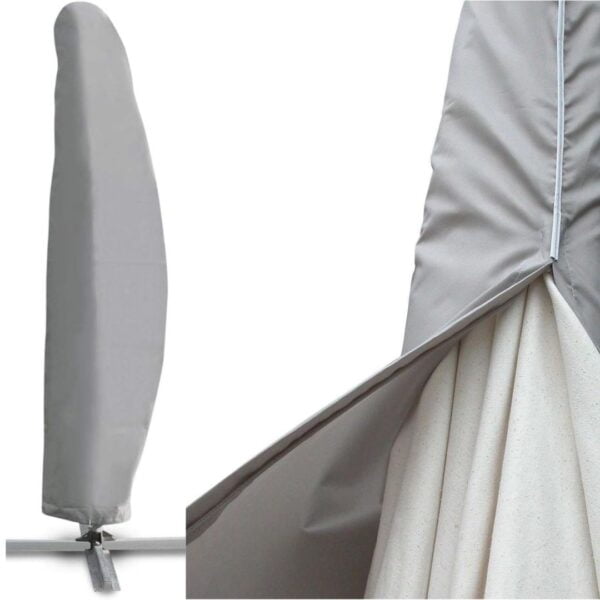 Stijlvolle ZweefParasolhoes zilver/grijs 250x40/70cm
