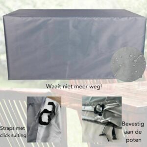 Tuinmeubelhoes zilver/grijs 160x160cm - Afbeelding 6