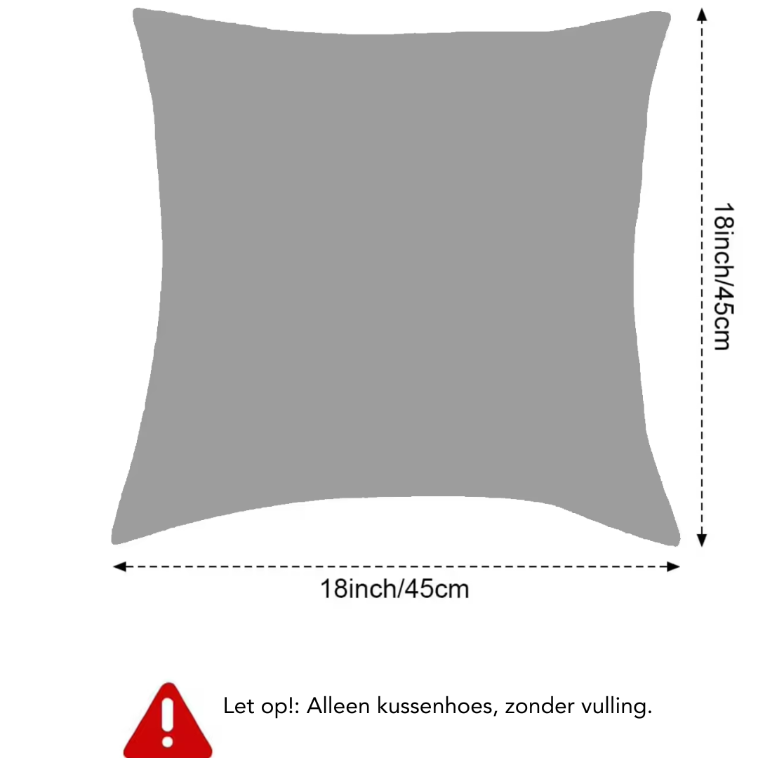 Let op! Alleen kussenhoes, zonder vulling.