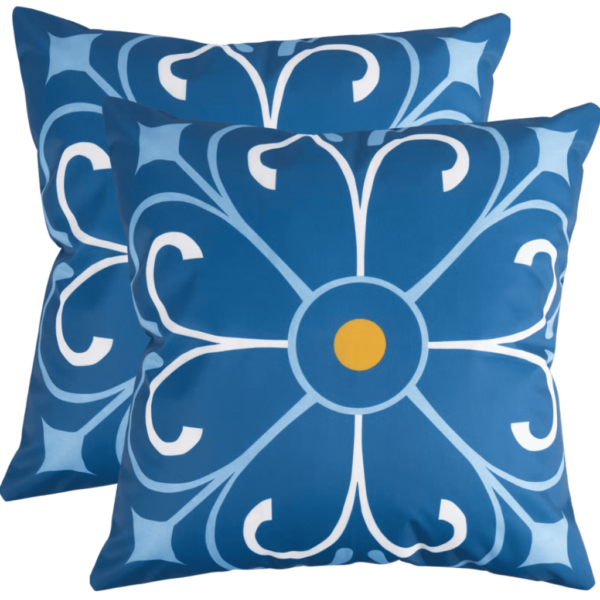 buitenkussen hoes 2stuks 45x45 blauw geel oranje wit design8