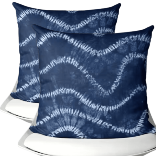 buitenkussen hoes 2stuks blauw-wit design2