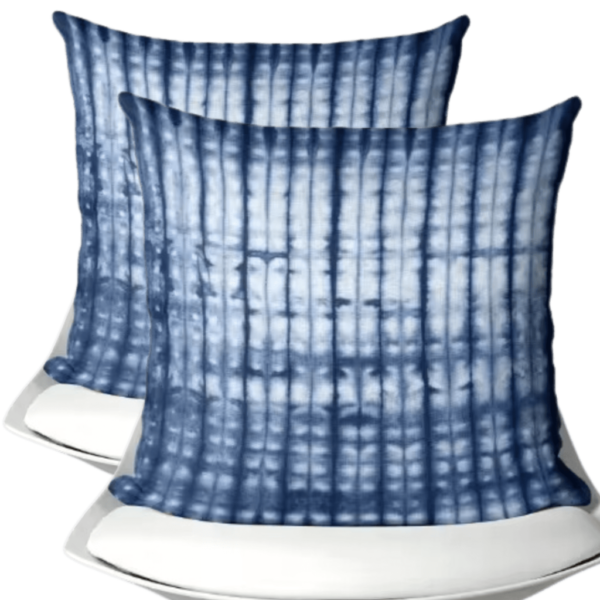 buitenkussen hoes 2stuks blauw-wit design7