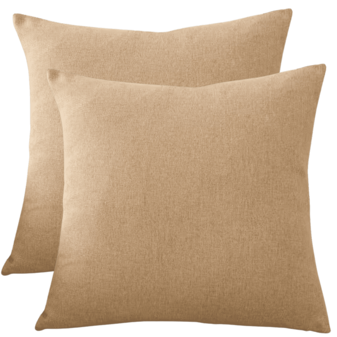 Buitenkussen hoes 2 Stuks 45x45 Rustig Beige Linnen Look Effen