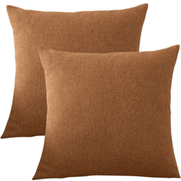 buitenkussen hoes 2 Stuks 45x45 Middel Bruin Linnen Look Effen