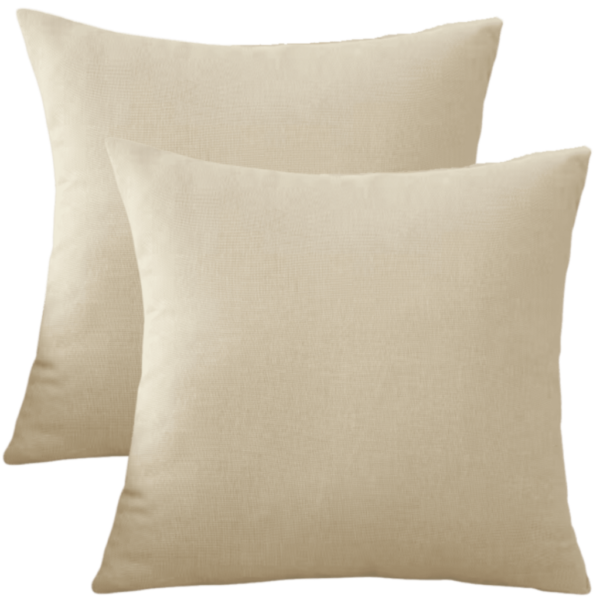buitenkussen hoes 2 Stuks 45x45 Creme Wit Linnen Look Effen