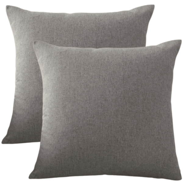 buitenkussen hoes 2 Stuks 45x45 Donker Grijs Linnen Look Effen