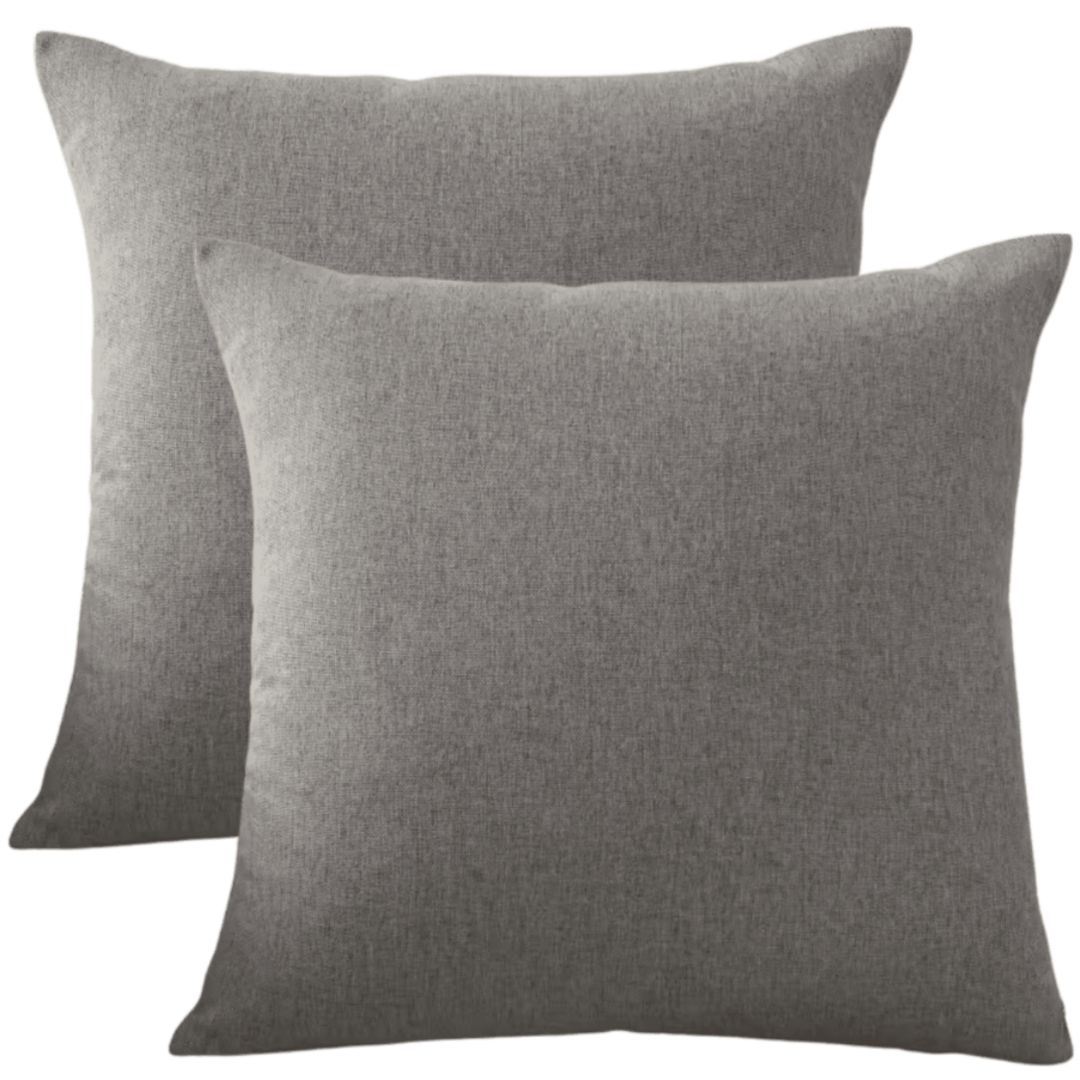 buitenkussen hoes 2 Stuks 45x45 Donker Grijs Linnen Look Effen