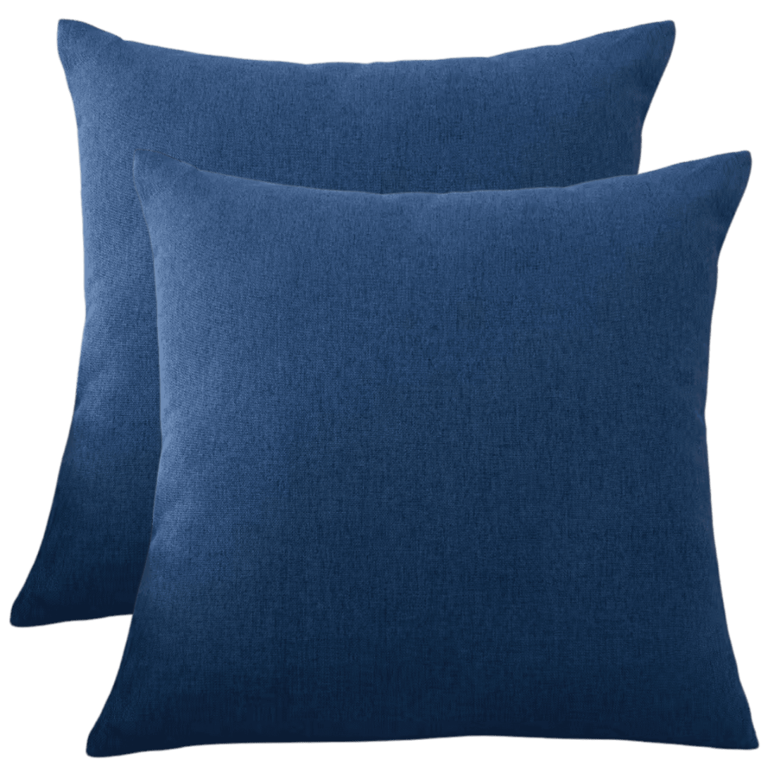 buitenkussen hoes 2 Stuks 45x45 Marine Blauw Linnen Look Effen