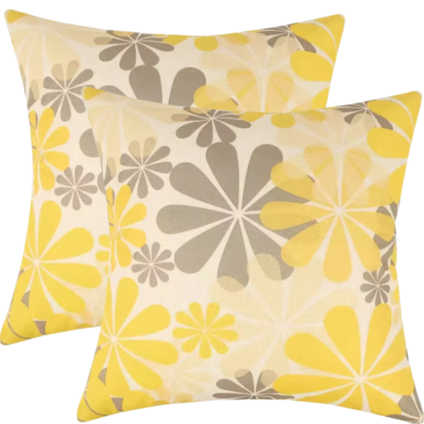 buitenkussen hoes 2stuks 45x45 art bloemen design1