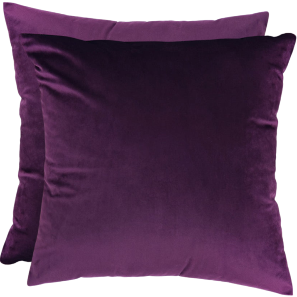 Sierkussenhoes Set van 2st Diep Paars 45x45cm - Luxe Velours Textuur