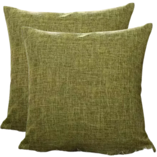 Sierkussenhoes set van 2 Stuks 45x45 Rustig Groen Linnen Look Effen
