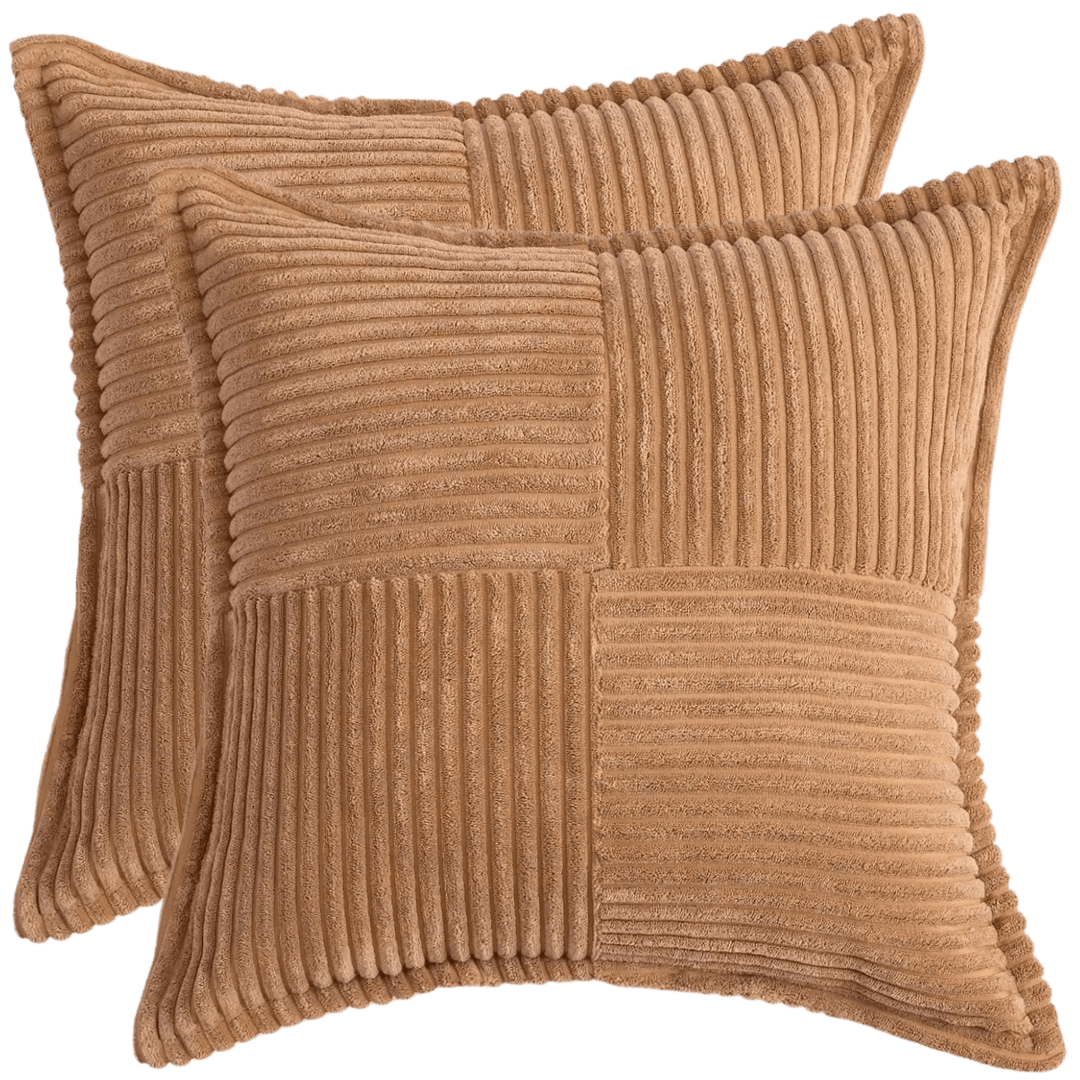 Sierkussen 45x45 rib motief licht bruin