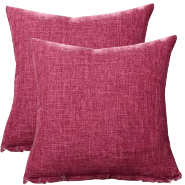Sierkussenhoes set van 2 Stuks 45x45 cm wijnrood Linnen Look Effen