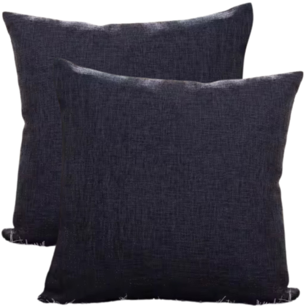 Sierkussenhoes set van 2 Stuks 45x45 Mooi zwart Linnen Look Effen